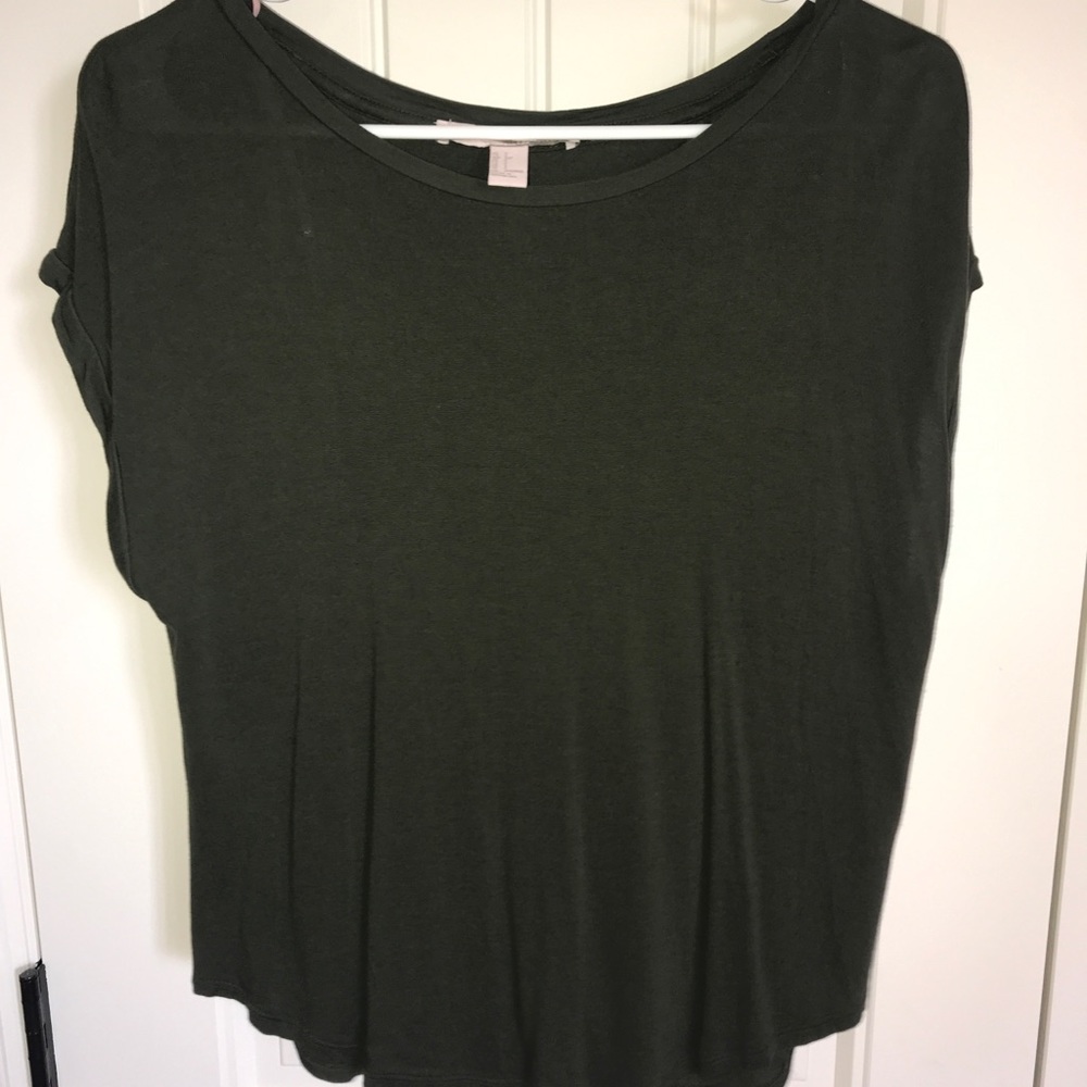 Forever 21 Green Open Back Shirt